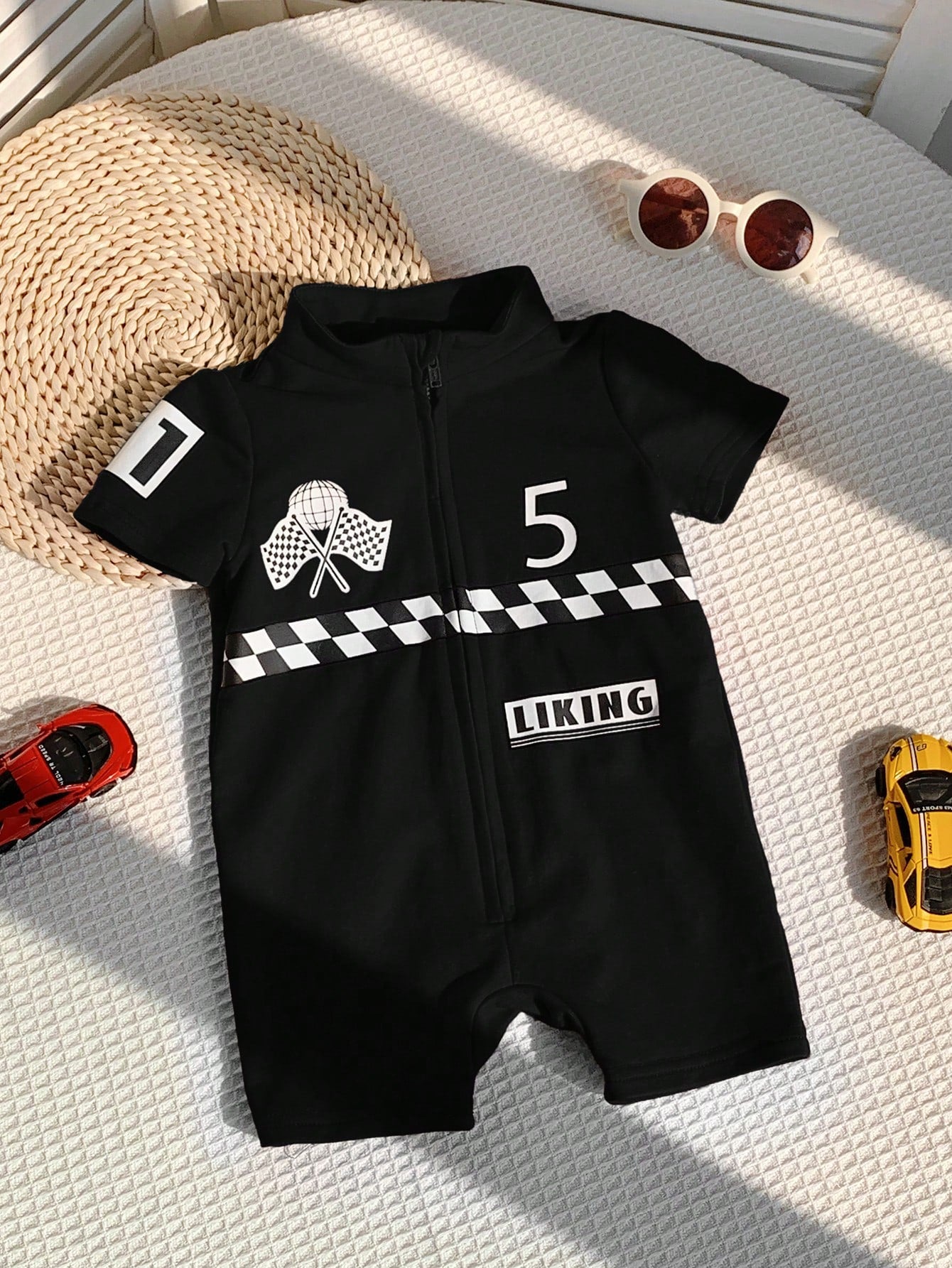 Zomer Babyset – Zachte Gebreide Romper Autosport