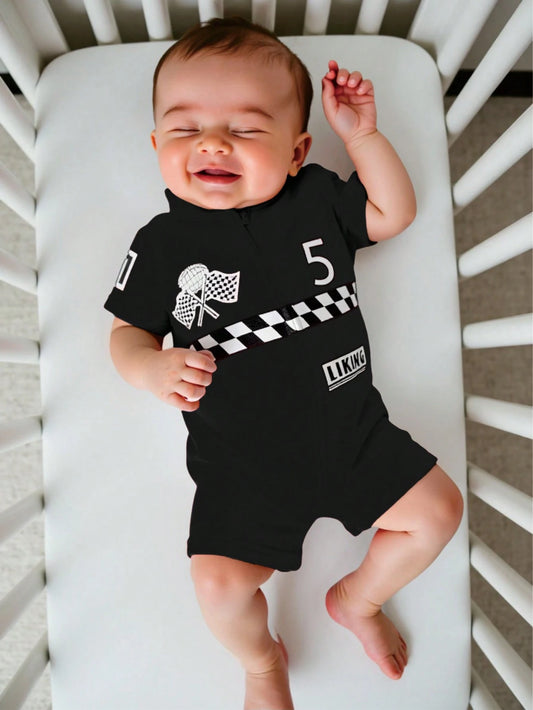 Zomer Babyset – Zachte Gebreide Romper Autosport