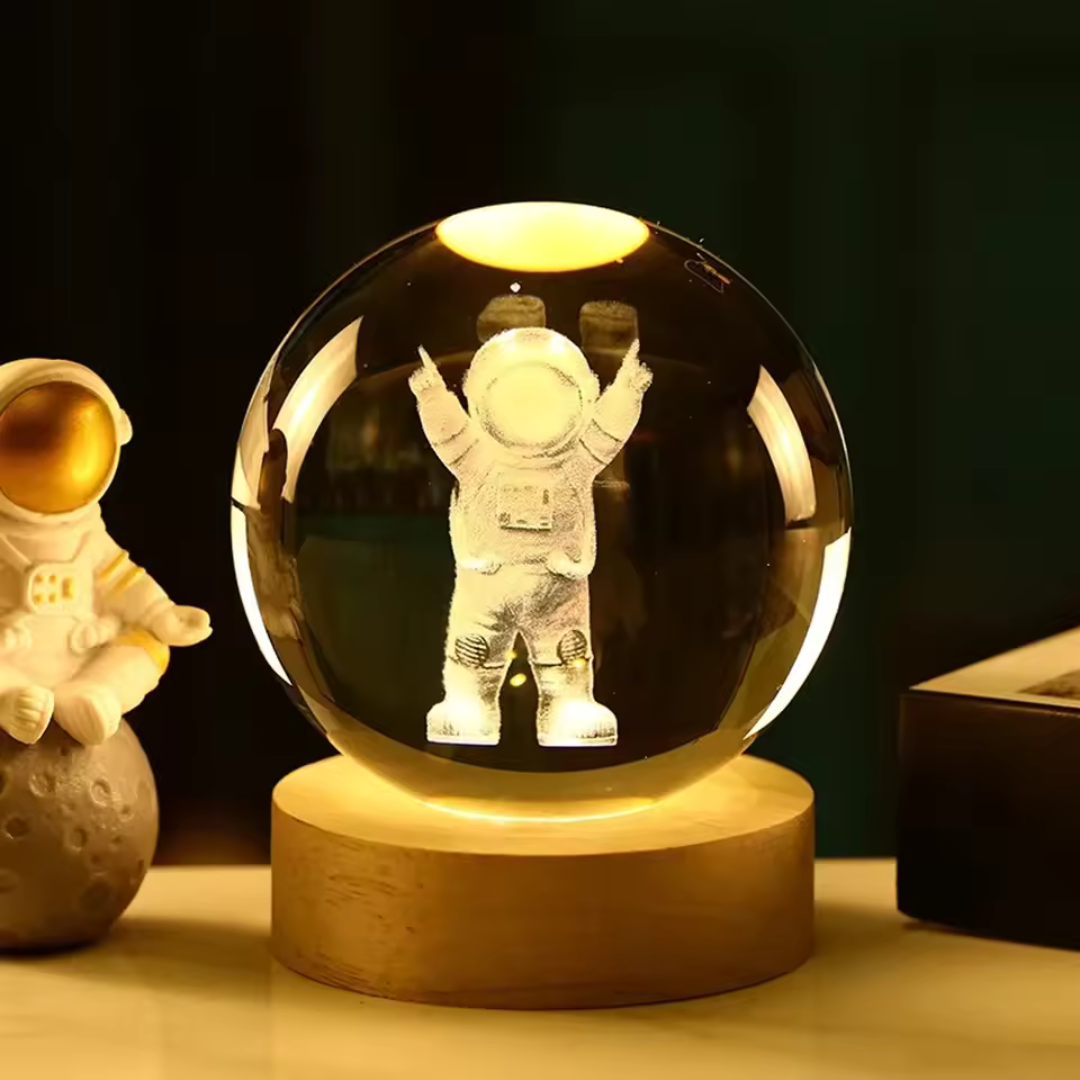 Kristallen Nachtlamp Met 3D Figuren