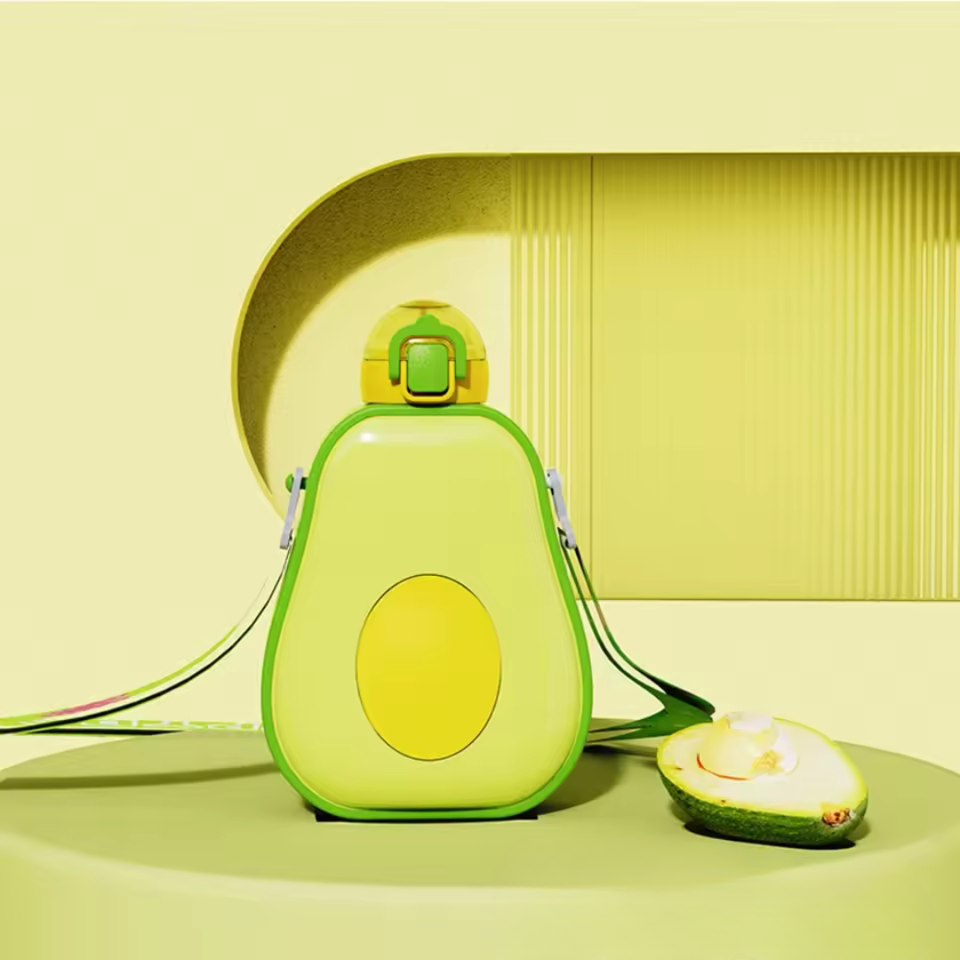 Avocado Drinkfles met Rietje