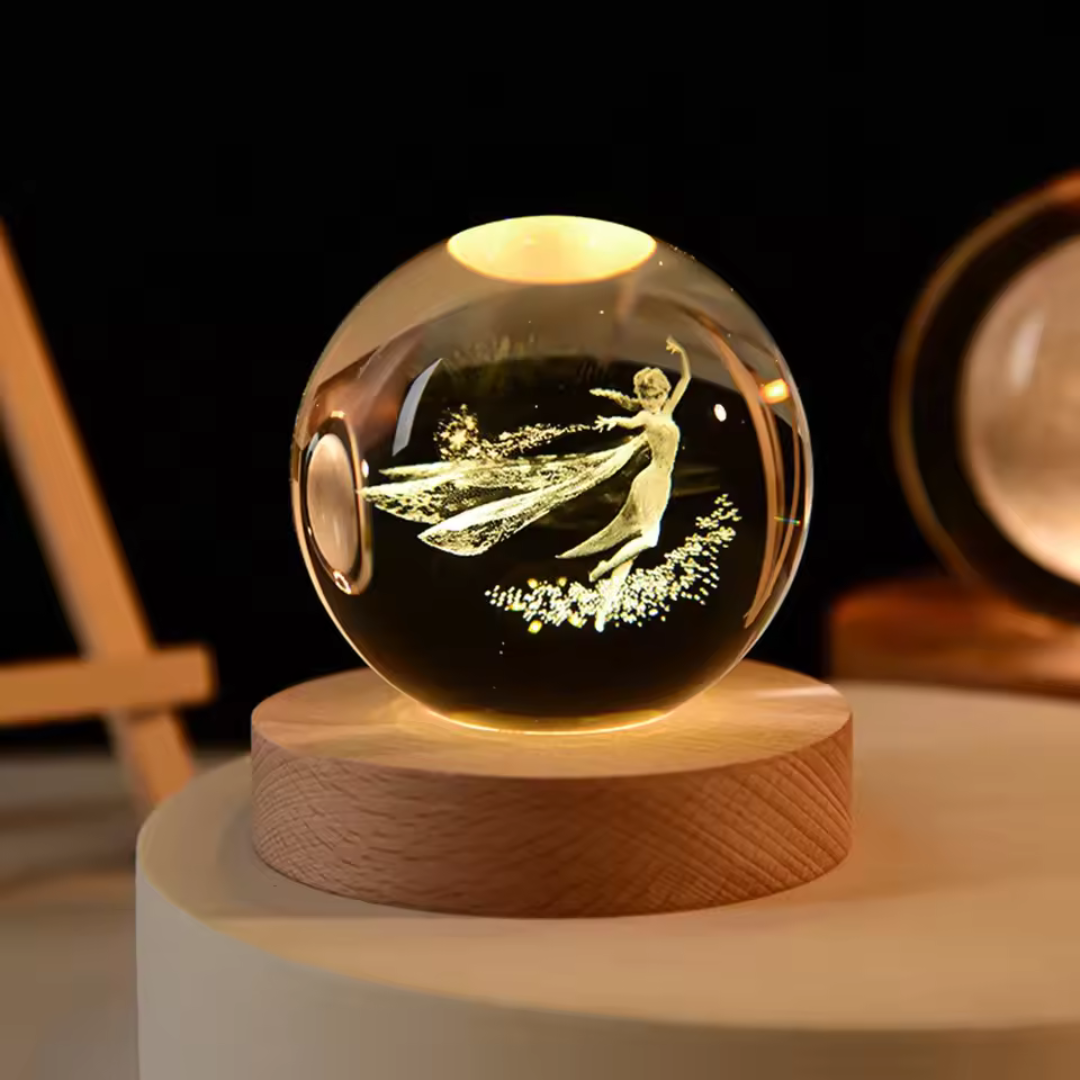 Kristallen Nachtlamp Met 3D Figuren