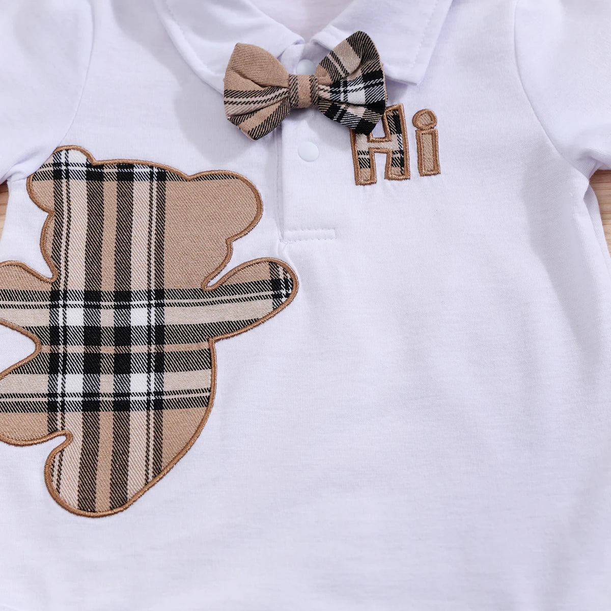 2-delige Baby Jongens Set Beer Bodysuit + Bretelbroek