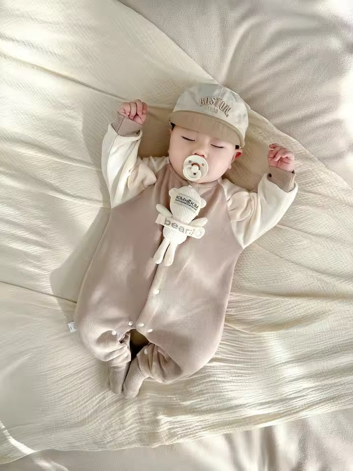 Wafeltricot Romper voor Jongens