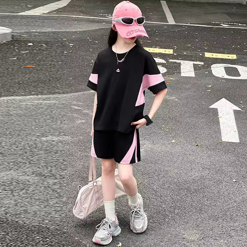 Casual Patchwork Korte Mouwen Outfit
