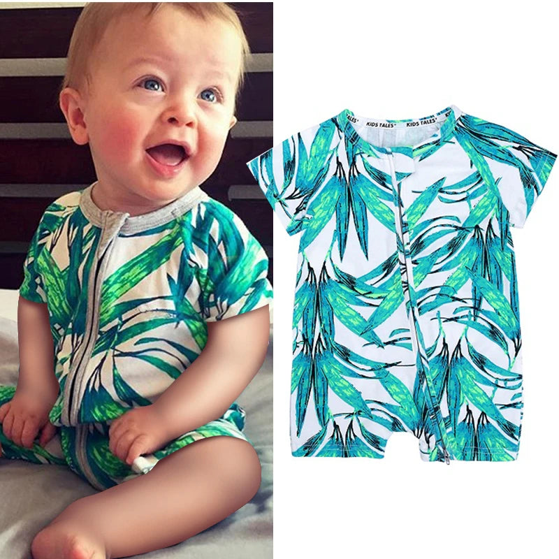 Babyromper Korte Mouwen Katoen Unisex Comfortabele Jumpsuit