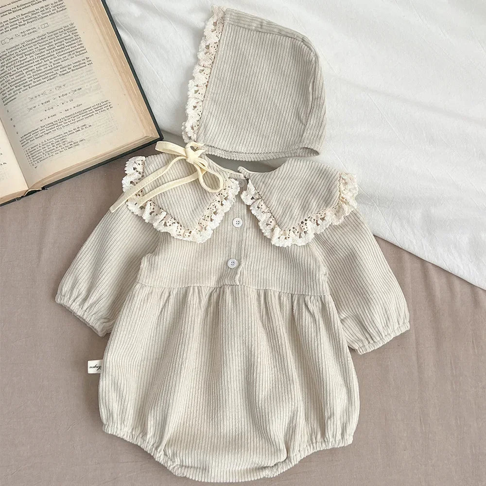 Lente Romper Set voor Babymeisjes – Corduroy