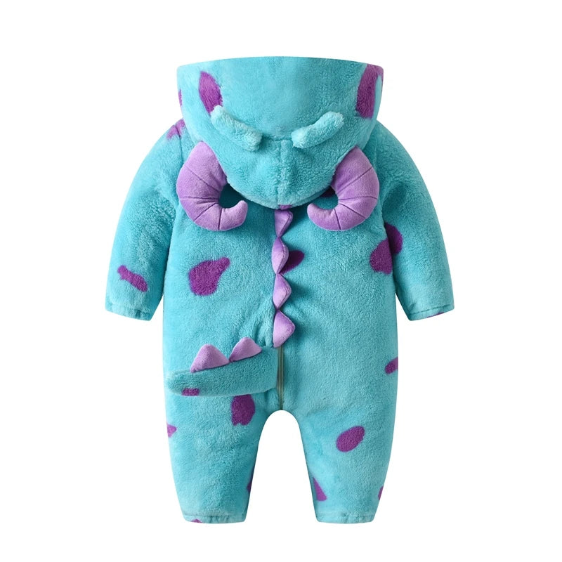 Lioraitiin Baby Winter Jumpsuit Fleece Hoorn Capuchon
