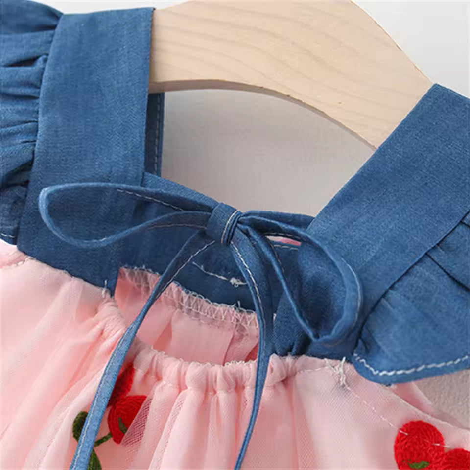Baby Meisje Denim Strik Jurk