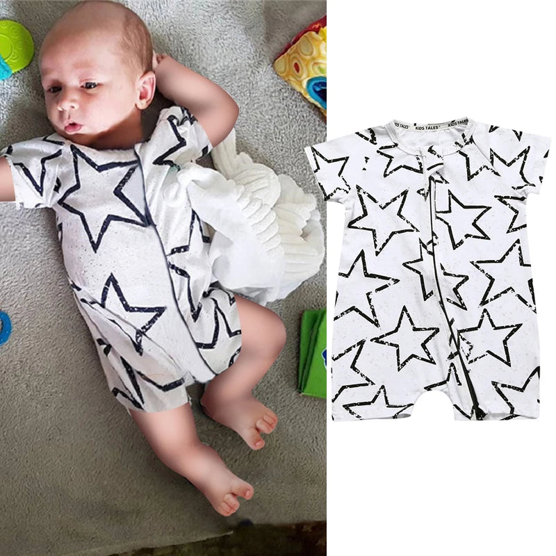 Babyromper Korte Mouwen Katoen Unisex Comfortabele Jumpsuit