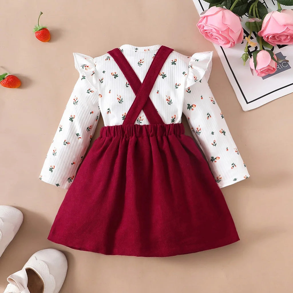 2-Delige Baby Prinses Jurk Rood Set