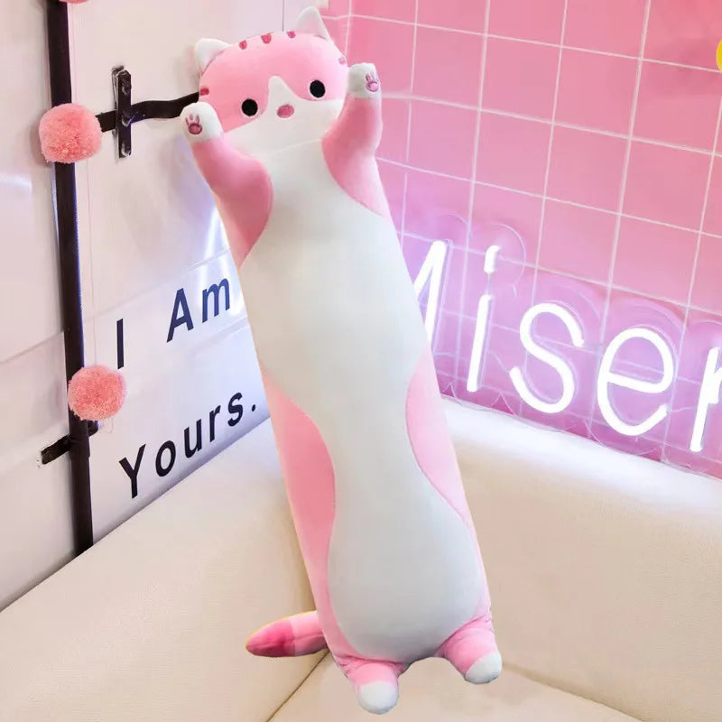 Lang Kattenkussen Knuffel Zacht Pluche