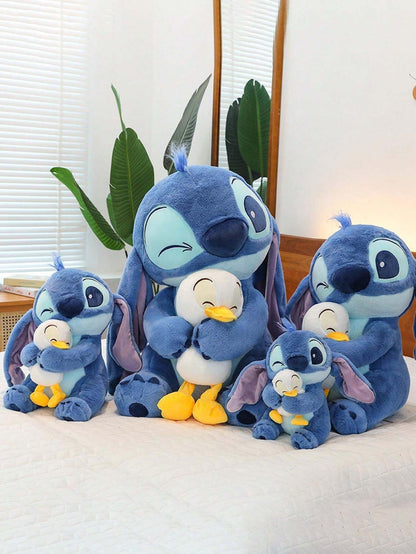 Zachte kussendoll met Stitch en eend