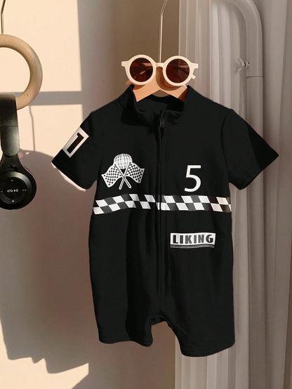 Zomer Babyset – Zachte Gebreide Romper Autosport