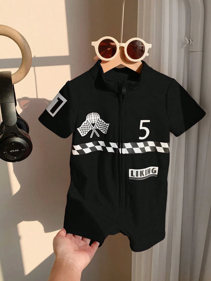 Zomer Babyset – Zachte Gebreide Romper Autosport