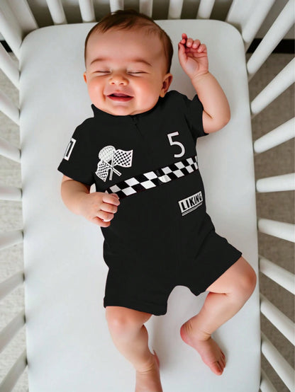 Zomer Babyset – Zachte Gebreide Romper Autosport