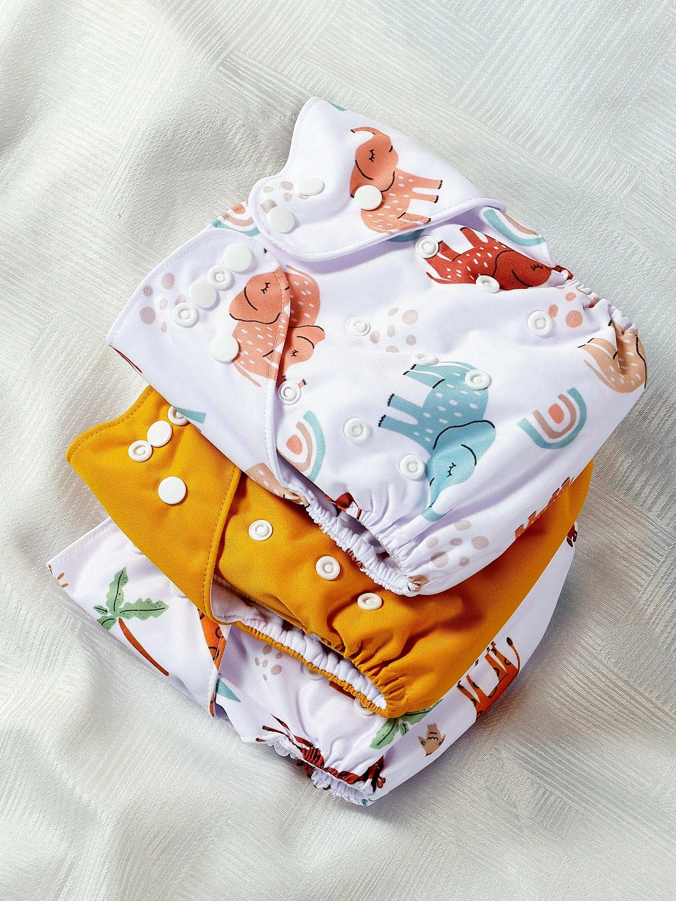 3-Delige Herbruikbare Stoffen Luierset – Olifant & Giraffe