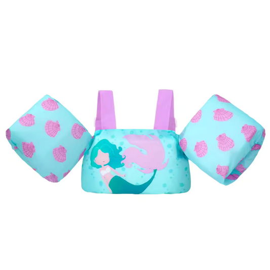 Swim trainer with floating sleeves