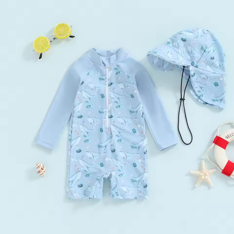 Toddler Summer Swimsuit with Hat