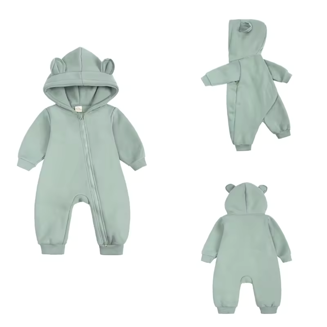 Baby jumpsuit met capuchon met oortjes