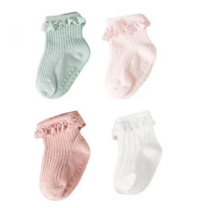 Anti-slip Baby Sokken voor Baby’s - 4 Stuks