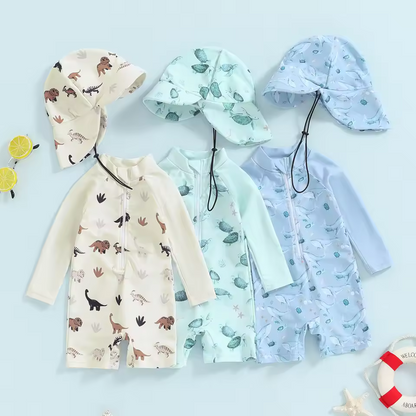 Toddler Summer Swimsuit with Hat