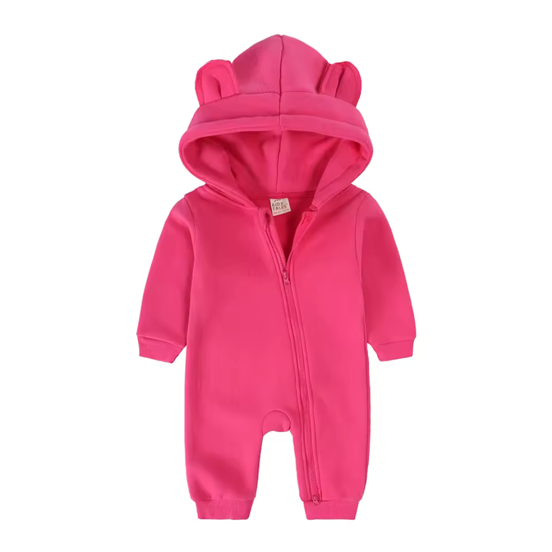Baby jumpsuit met capuchon met oortjes