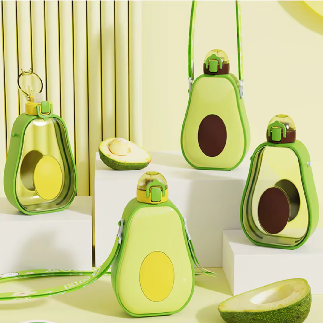 Avocado Drinkfles met Rietje