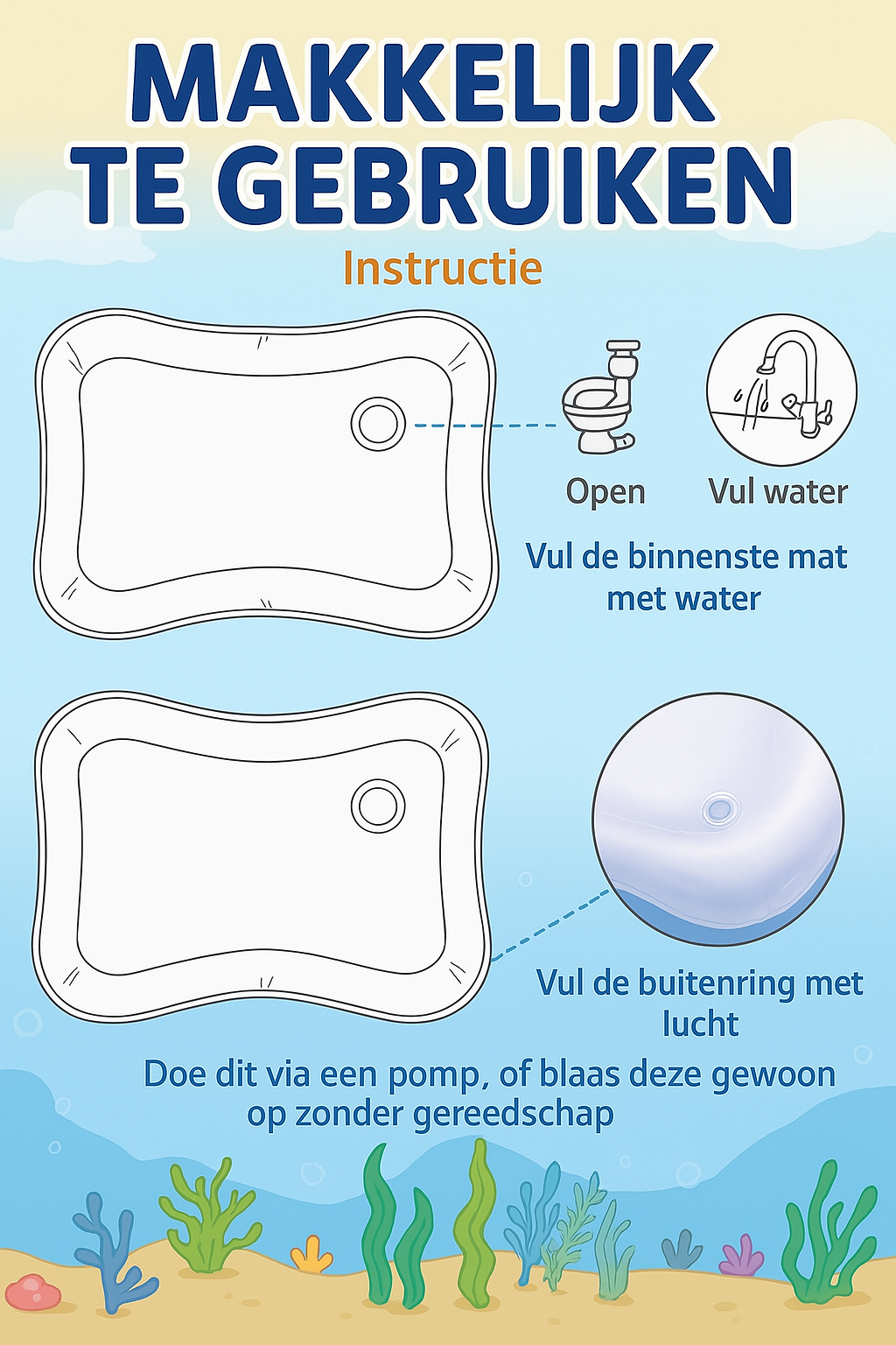 JellySplash Baby Speelmat - Witte Kwallen Editie