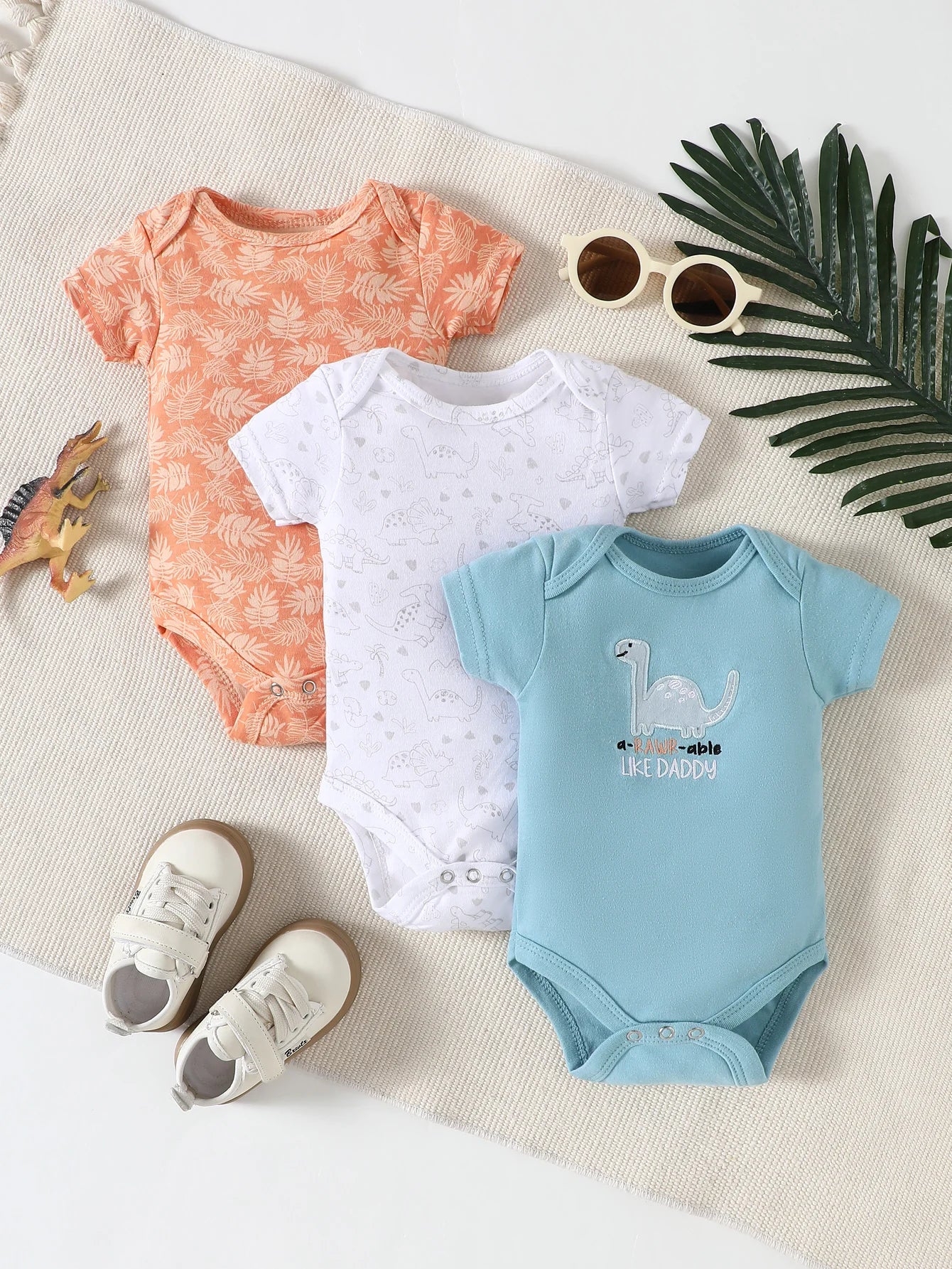 3-delige Baby Romper set Korte Mouwen Zomeroutfit