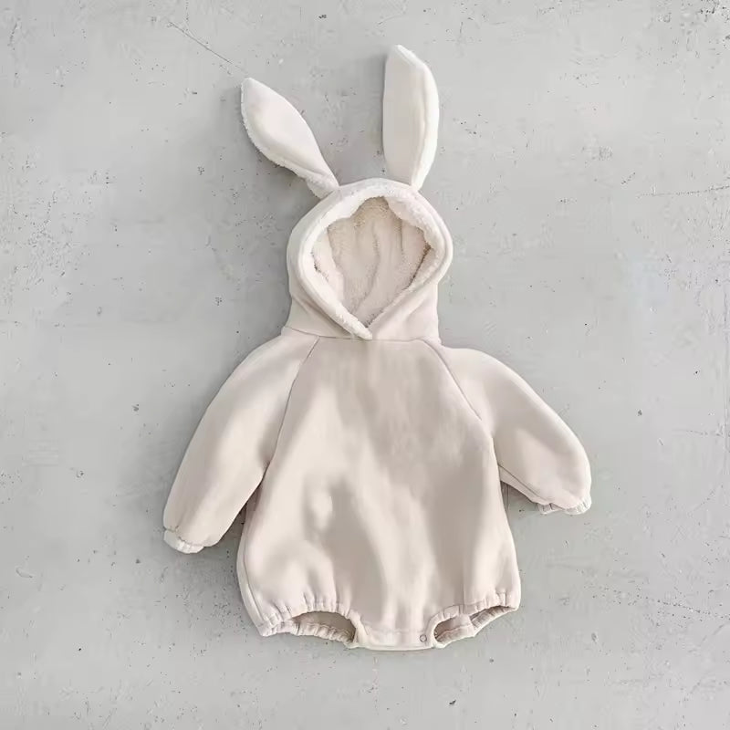 Baby Romper met Konijnenoren en Capuchon