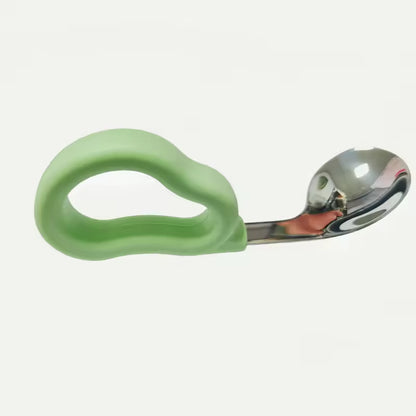 Zachte Siliconen Lepel en Vork voor Baby's