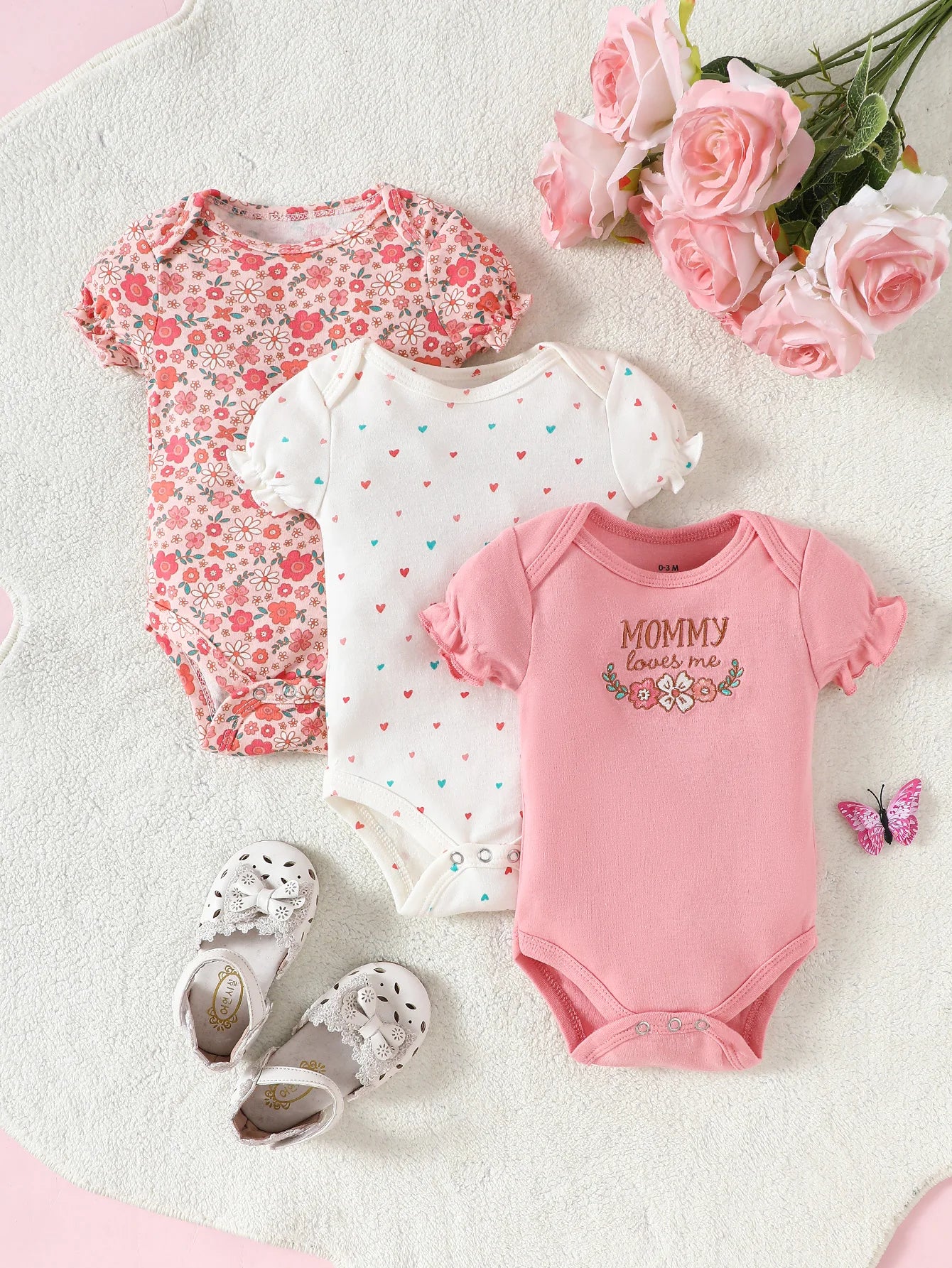3-delige Baby Romper set Korte Mouwen Zomeroutfit