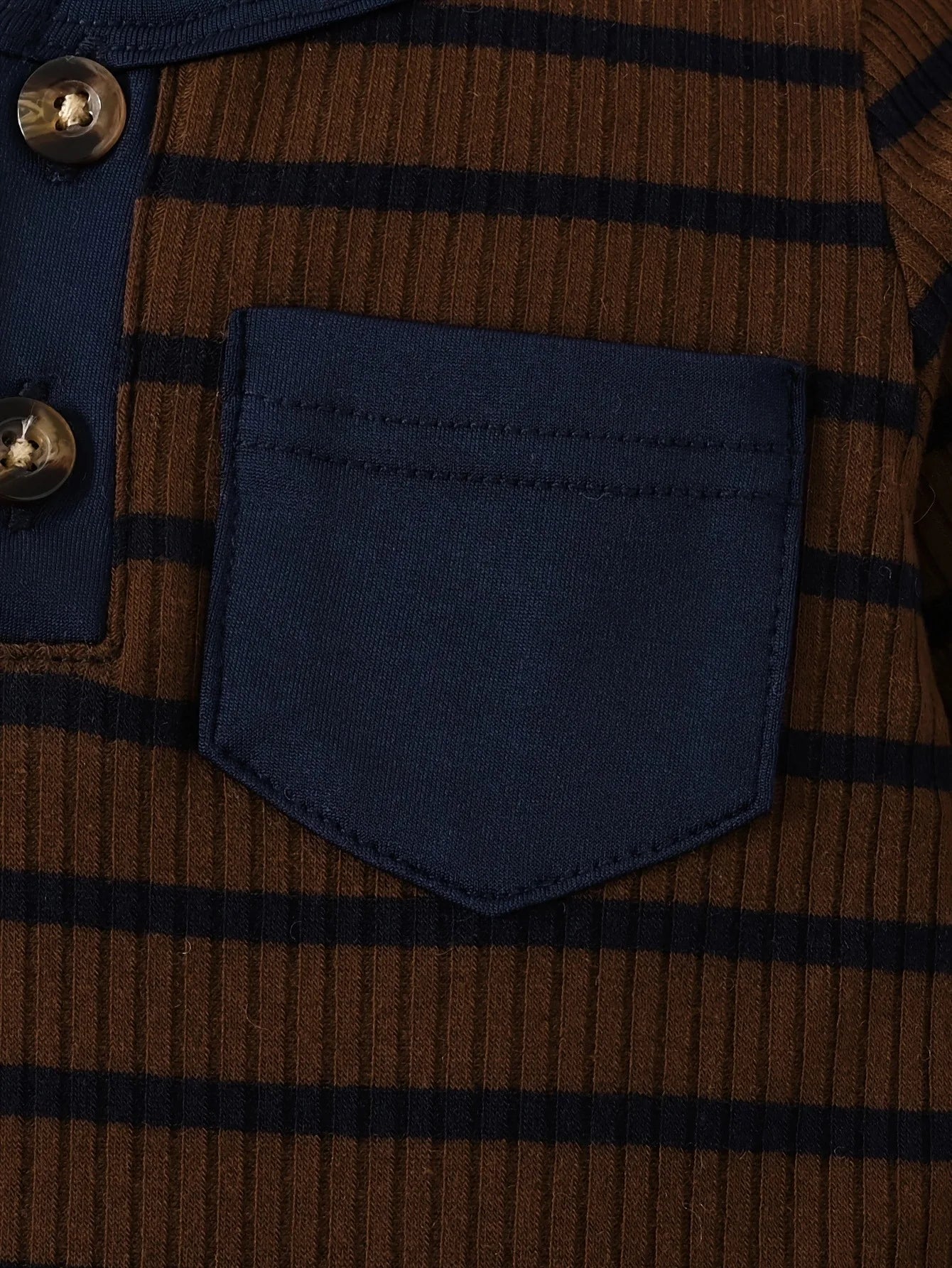 Baby Jumpsuit Lente & Herfst Gestreept Blauw Lange Mouwen