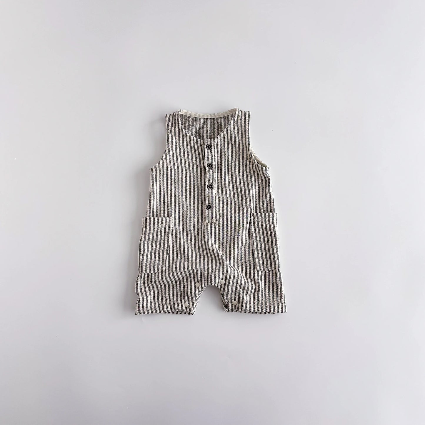 Zomer Jumpsuit – Gestreept Mouwloos in Koreaanse Stijl