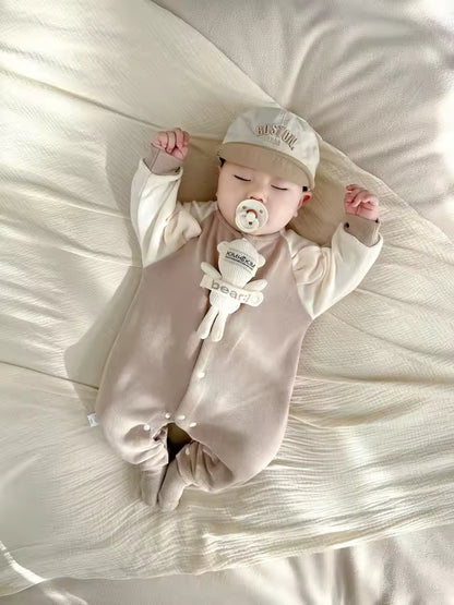 Wafeltricot Romper voor Jongens