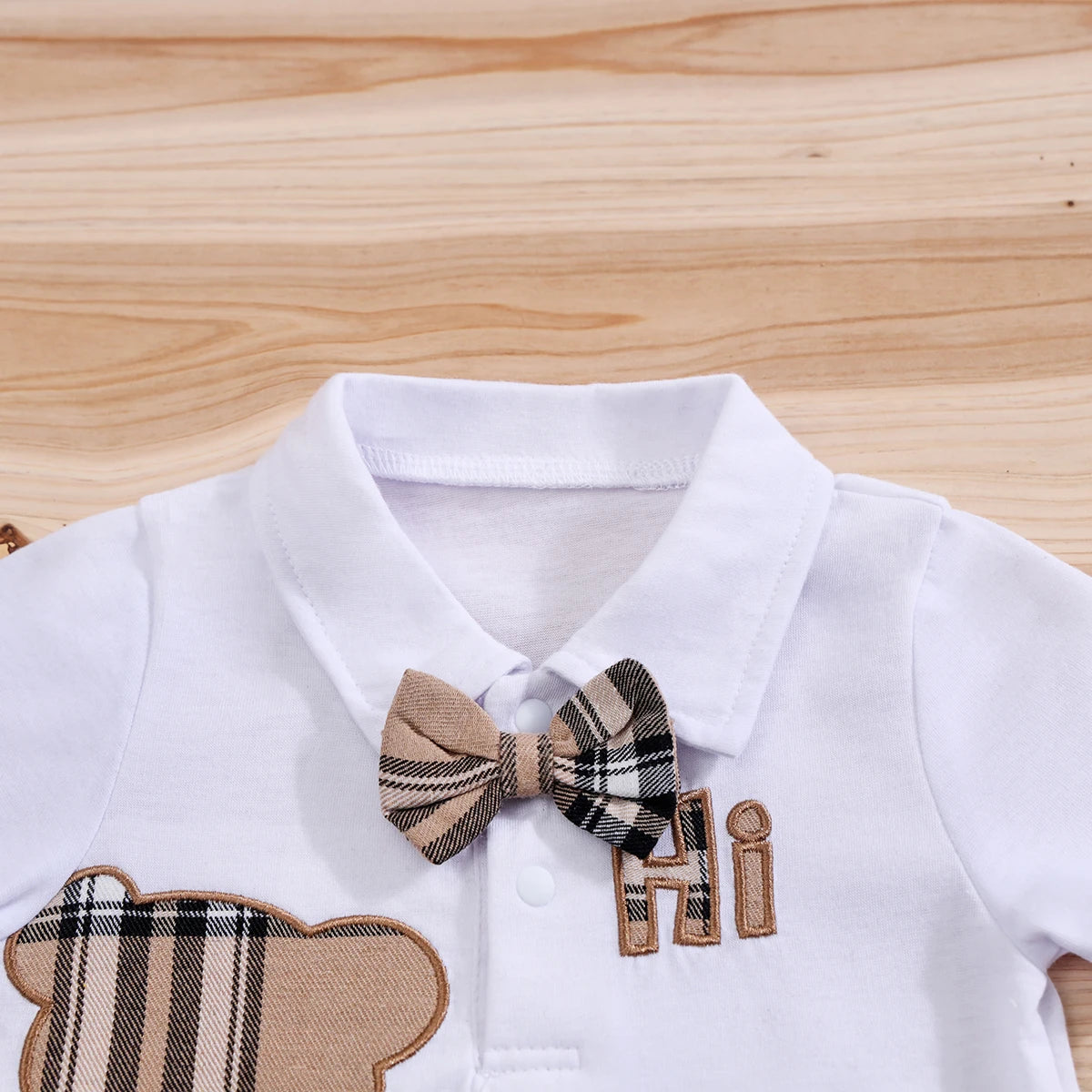 2-delige Baby Jongens Set Beer Bodysuit + Bretelbroek