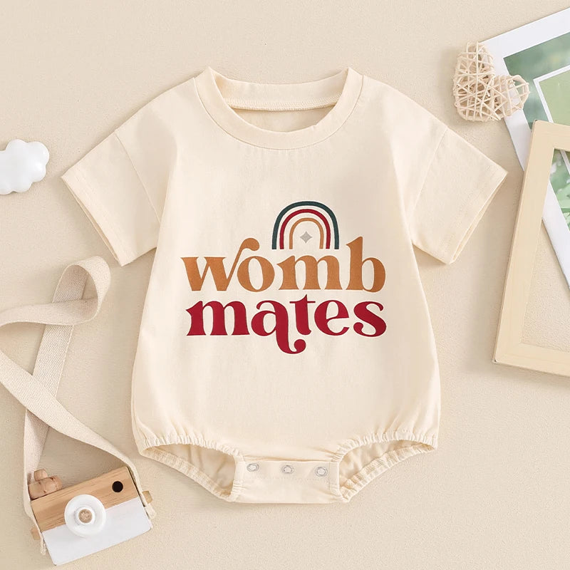 Tweedelige Regenboog Romper Set voor Baby’s