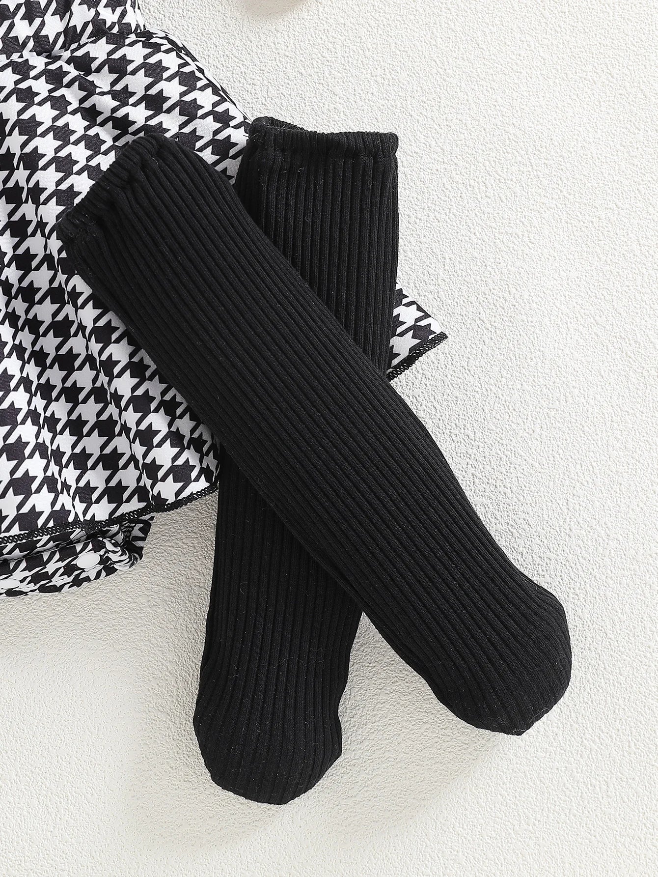 Zomerjurk Babymeisje Geruit Patroon Zwart
