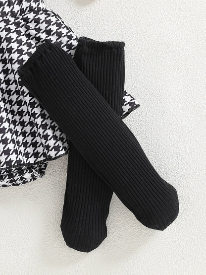 Zomerjurk Babymeisje Geruit Patroon Zwart