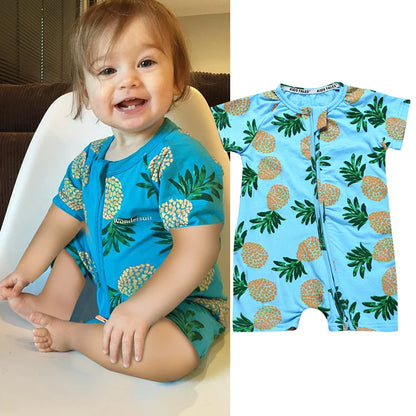 Babyromper Korte Mouwen Katoen Unisex Comfortabele Jumpsuit
