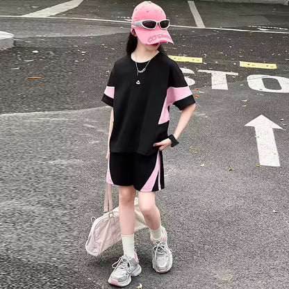 Casual Patchwork Korte Mouwen Outfit