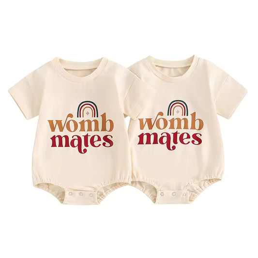 Tweedelige Regenboog Romper Set voor Baby’s