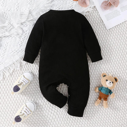 Baby Romper met Cartoon Beer Lange Mouw