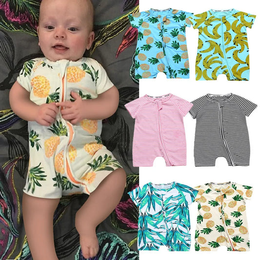 Babyromper Korte Mouwen Katoen Unisex Comfortabele Jumpsuit
