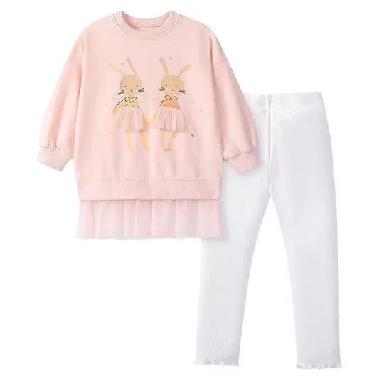 Meisjes' Roze Tutu Jurk en Trui Set