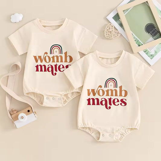Tweedelige Regenboog Romper Set voor Baby’s