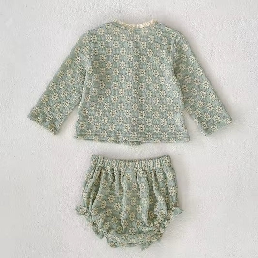 Gebreide Set met Bloemenjacquard