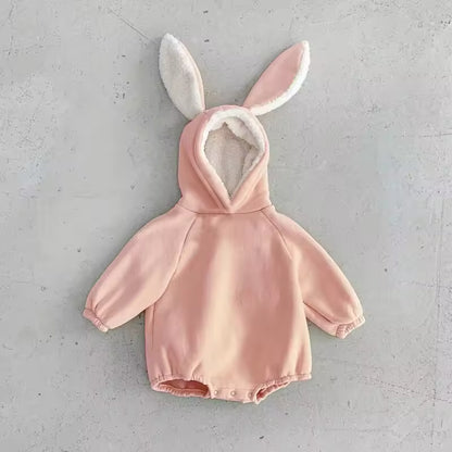 Baby Romper met Konijnenoren en Capuchon