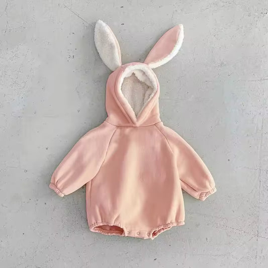 Baby Romper met Konijnenoren en Capuchon