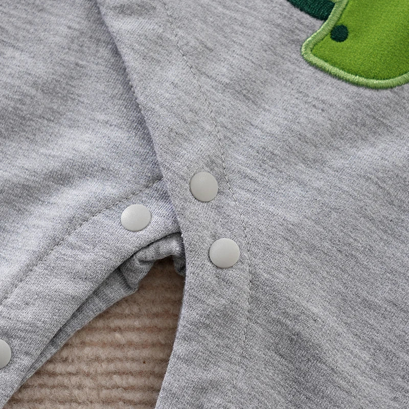 Baby Bodysuit with Dinosaur Print - Green